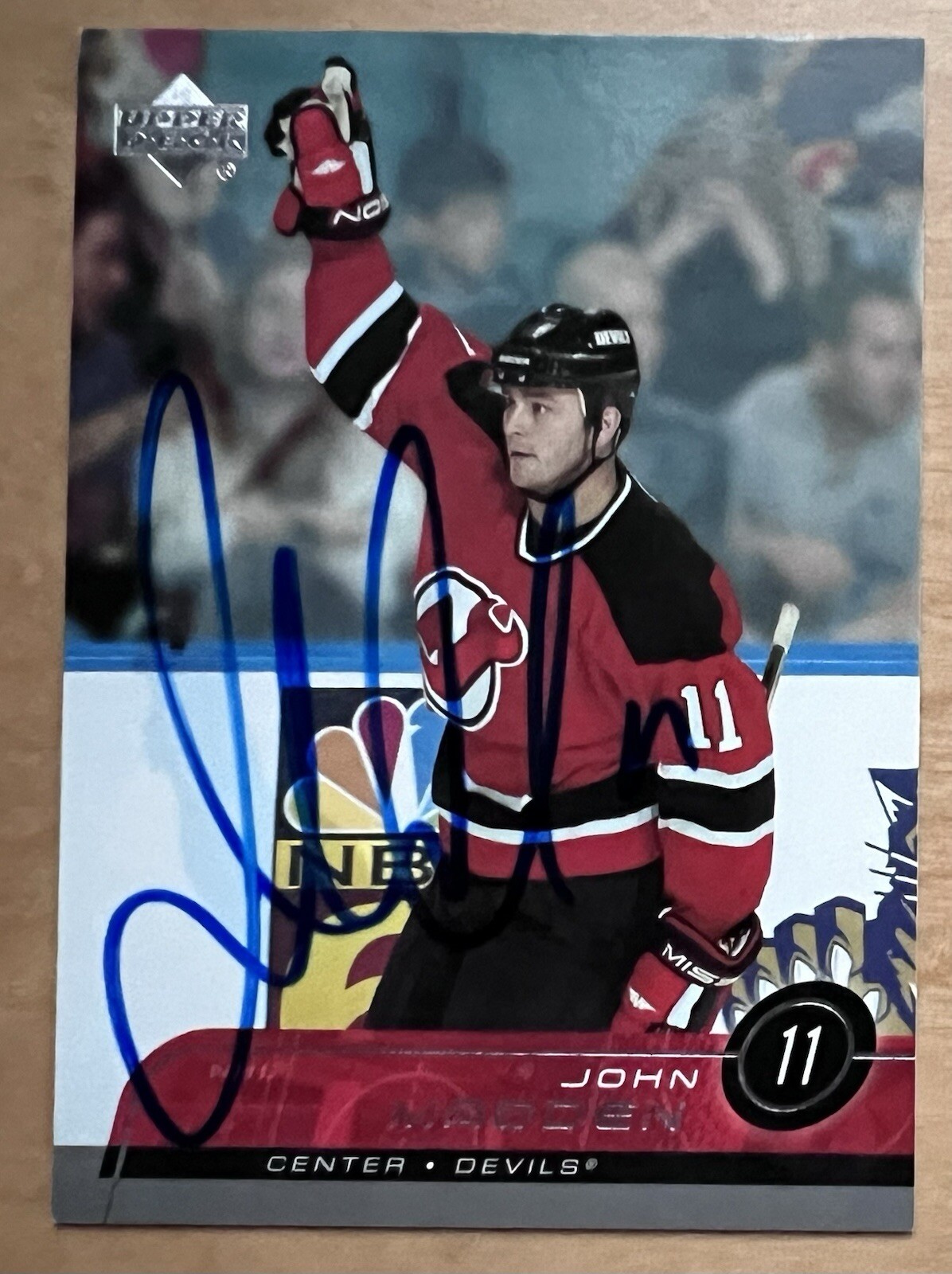 John Madden Signed 2002-03 Upper Deck Hockey Card #351 Auto New Jersey Devils
