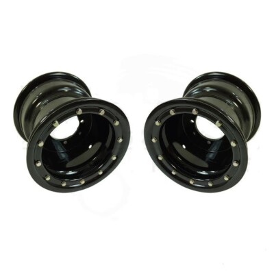 DWT Black A5 Rolled Lip 10 4+1 Front & 9 Rear Wheels Rims KFX450R KFX400
