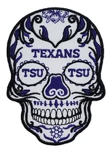 TSU Texans Sugar Skull NCAA Football Embroidered Iron On Patch