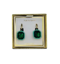 NEW True to Form Green and Gold Fashion Dangle Earrings