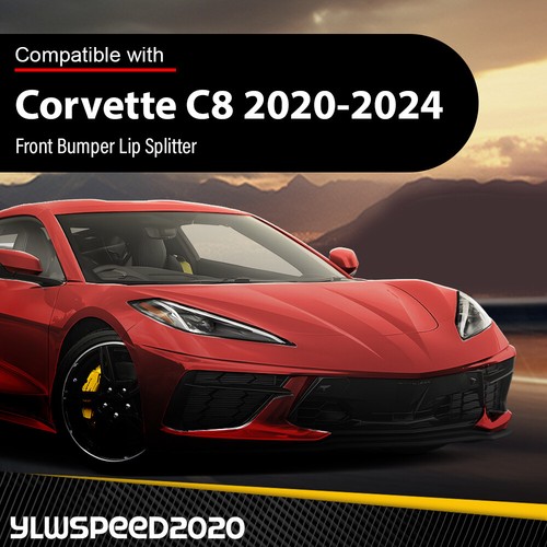 Fits 2020-2025 Corvette C8 GM 5VM Style Front Bumper Lip Splitter Glossy Black - Picture 12 of 12