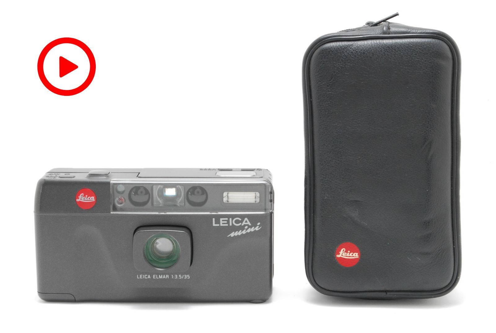 N Mint Leica Mini Elmar Black 35mm Film Camera w/Case from Japan