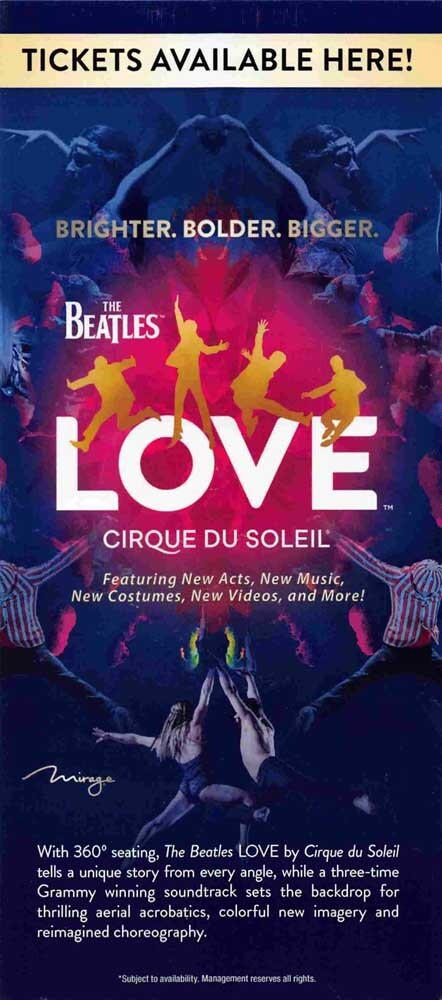 The Beatles LOVE Cirque du Soleil パンフレット Las Vegas MIRAGE Cirque Du Soleil THE BEATLES LOVE brochure sell