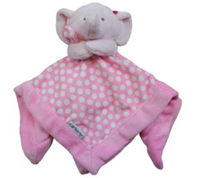 Carter's Pink Polka Dot Elephant Security Blanket Baby Girls Snuggle Lovey Plush