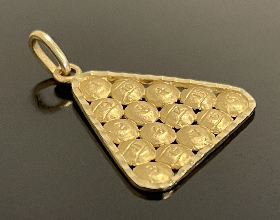 14K SOLID YELLOW GOLD LARGE TRIANGLE BILLIARDS BA… - image 3