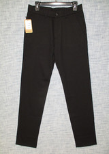 Plaid Plain Men's Slim Fit Dress Pants Style 8101 Black 30 W x 32 L