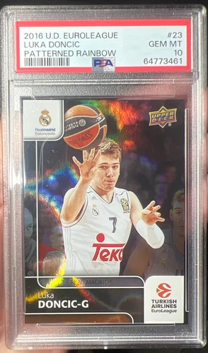 2016-17 Luka Doncic Upper Deck Euroleague PATTERNED RAINBOW #23 Rookie RC PSA 10