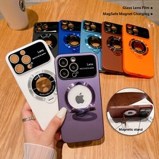 For iPhone 17 Pro Max Air 15 Plating Magnetic Ring Stand Camera Protector Case