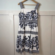 Vince Camuto Dress Women’s Sz 14 Floral Cotton Old Money Sundress Lined READ