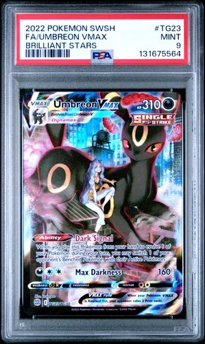 2022 POKEMON SWORD & SHIELD BRILLIANT STARS #TG23 FULL ART/UMBREON VMAX PSA 9