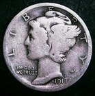 1917-S Mercury Dime - 90% Silver - Free Shipping!