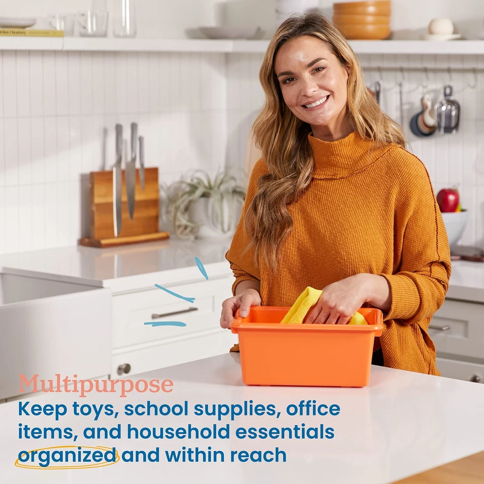 Contenedores de almacenamiento frontales con cuchara, organización multiusos, naranja, 25 piezas Foto 3 de 4