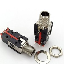 6.35mm Headphone Socket 2Pin Panel Mount Thread Lock Audio Stereo Female Jack...