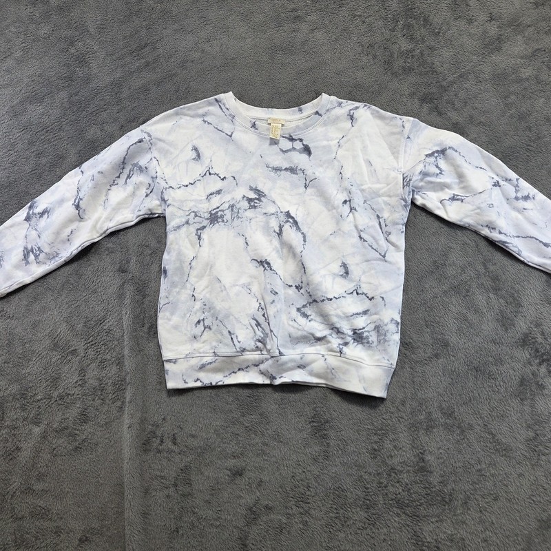 Forever21 Sweatshirt Girls Size 13/14 Blue Tie Dye Casual Crew Neck Long Sleeve