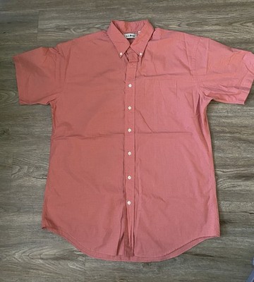 L.L. Bean Men's Short Sleeve Button Down Shirts Gingham Plaid - Lot of 2