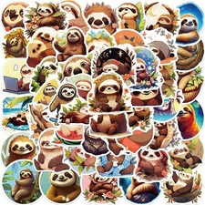 Sloth Stickers 50Pcs Sloth Waterproof Vinyl Decals for Water Bottles  Remov...