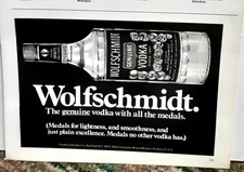 1971 Vodka Ad Wolfschmidt Genuine Vodka Vintage 70s Liquor Advertising
