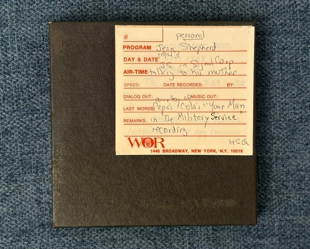JEAN SHEPHERD, 1943 RARE personal tape recorded when in Army--phonecall to mom!