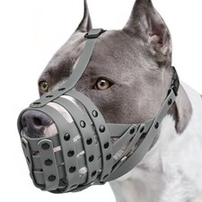 Mayerzon Pitbull Muzzle, Lightweight Basket Muzzle for Large Medium Dogs Rott...