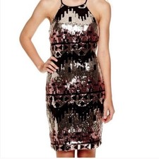 My Michelle Sequin Halter Party Cocktail Dress Sz 5