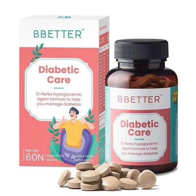 BBETTER Diabetic Care - Lab Tested Ayurvedic Medicine - 60 Veg Capsules SF