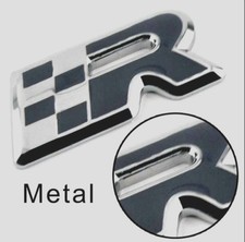 Seat Cupra Ibiza Leon R Chrome Grey Race Flag 3D Bolt On Front Grille Badge