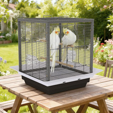 Small Bird Cage with Wheels, Parakeet Cage, Bird Carrier for Parakeets, Canaries