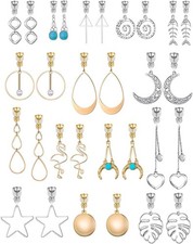 15 Pairs Clip on Earrings for Women Trendy,Lightweight Clipon Earring Set in Sil