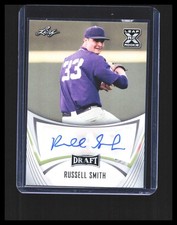 2021 Russell Smith Rookie Card Auto - Leaf Draft BA-RSI Milwaukee Brewers 