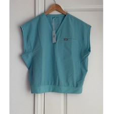 FIGS Raleigh Relaxed Scrub Top in Seaglass, Size Large