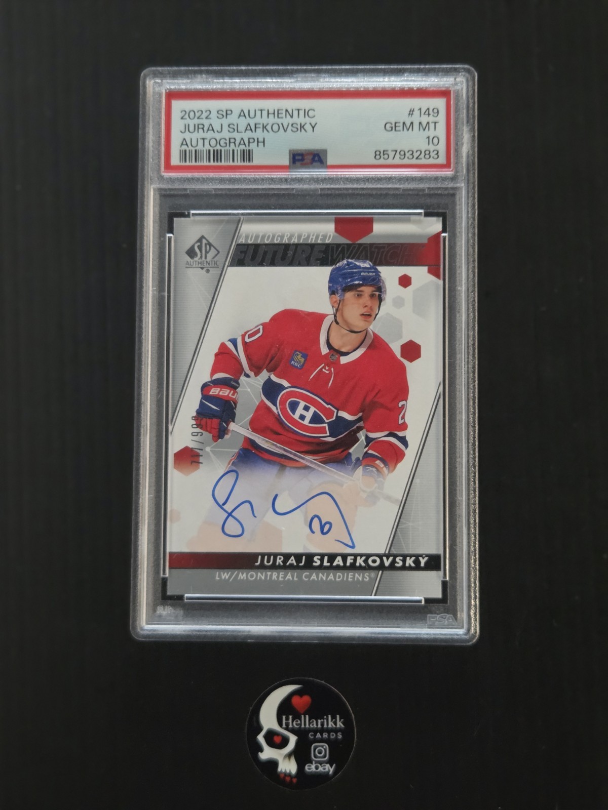 2022-23 Juraj Slafkovsky Future Watch /999 PSA 10 Auto Rookie # 149 SP Authentic