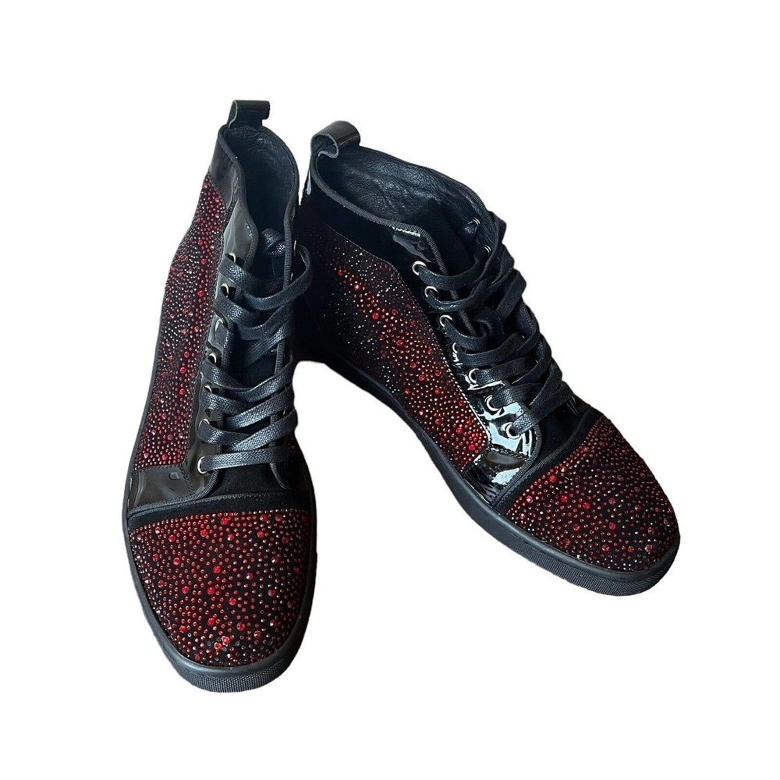 APL Barabas top alto uomo selvaggio rosso glitterato e nero taglia 11