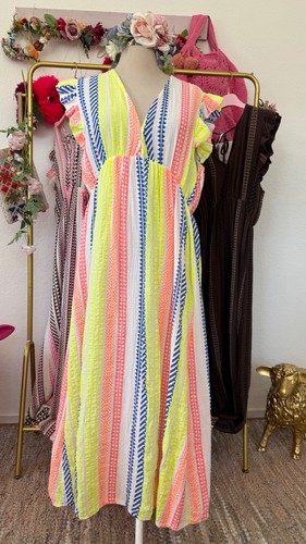 Musselin Maxikleid 2025 Onesize 38 40 42 Kleid Bunt