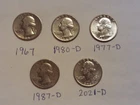 Washington Quarters Mixed Lot of 5 Includes a 2021 Washington Crossing Delaware