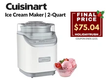 Cuisinart ICE-60W Cool Creations 2QT Ice Cream Maker Auto LCD White Refurbished
