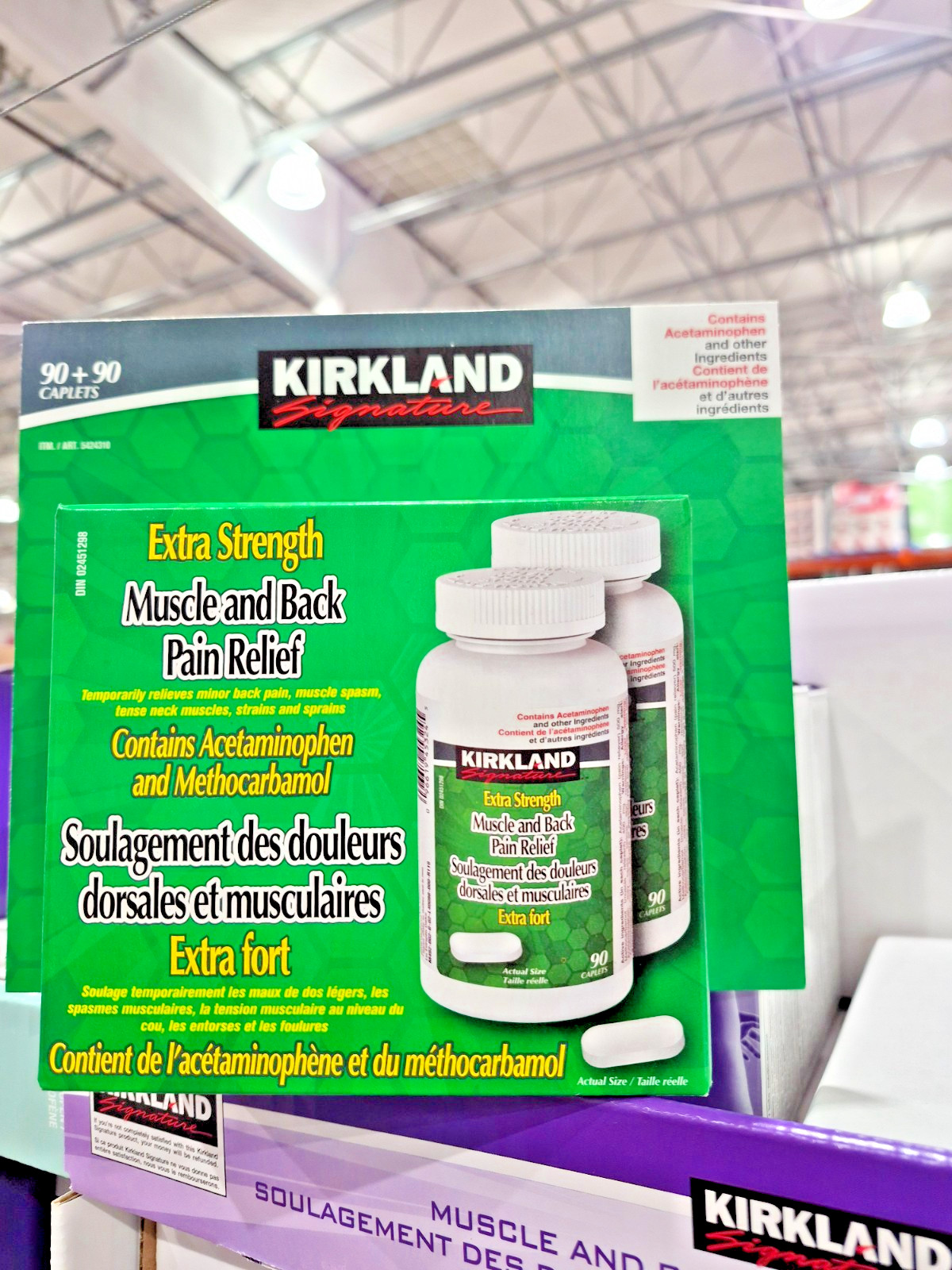 KIRKLAND Extra Strength MUSCLE + BACK Pain Relief 2X90 CAPLETS EXP2027