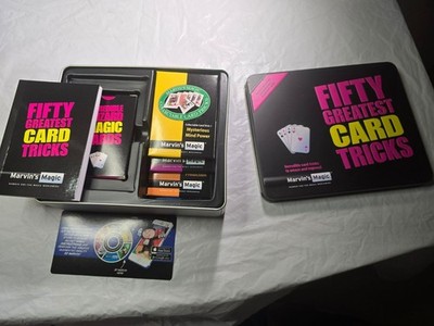Fifty Greatest Card Tricks Marvin's Magic Full Set Metal Case Family Kids Fun