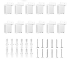 12 Pack Wire Shelf End Bracket, Closet Rod Holders with Screws Plastic Wall
