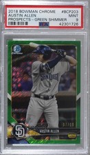 2018 Bowman Chrome Green Shimmer Refractor 97/99 Austin Allen PSA 9 MINT 8d2