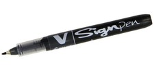 Pilot V Sign Pen Black 06mm Tip Smooth Liquid Ink Marking Pen Pack of 1