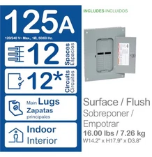 QO 125 Amp 12-Space 12-Circuit Indoor Main Lug Plug-On Neutral Load Center