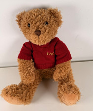 FAO SCHWARZ Brown Teddy Bear with Burgundy Knitted Sweater 25inches