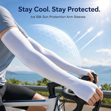 UV Sun Protection Sleeves SPF 50+ Ice Silk Nylon Arm Sleeves Cycling Sports