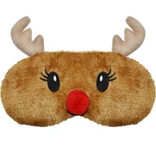 Mezeic Christmas Reindeer Sleep Mask Cute Antler Eye Masks Sleeping Soft Plus...