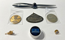 Vtg Boeing Lot CH-47 Chinook Pin, 747 & 777 Rollout Coins, Prop Desk Accessory