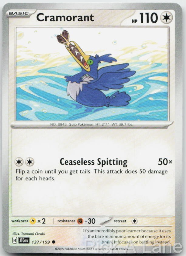 Cramorant 137/159 Common Journey Together Pokemon Near Mint