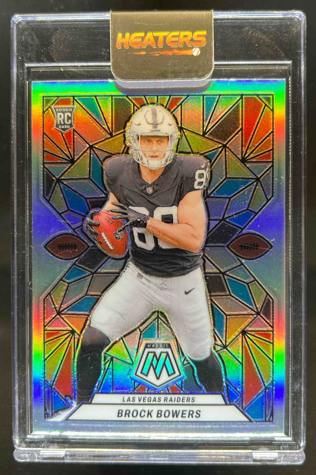 2024 Mosaic Brock Bowers Stained Glass RC Rookie #SG-22 Raiders