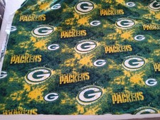 GREEN BAY PACKERS polar fleece fabric 3 yards 64" wide nfl football material nos