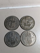 4 Different GREAT BRITAIN SHILLINGs UK SCOTTISH & BRITISH CRESTS 1947-1966