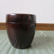 Natsume Large Lacquered Wooden Tea Ceremony Natsume Caddy Collectible